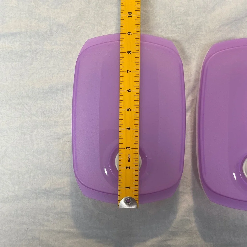 Tupperware Microwave Reheatable 850mL Storage Containers Purple Lids Lot 2‎